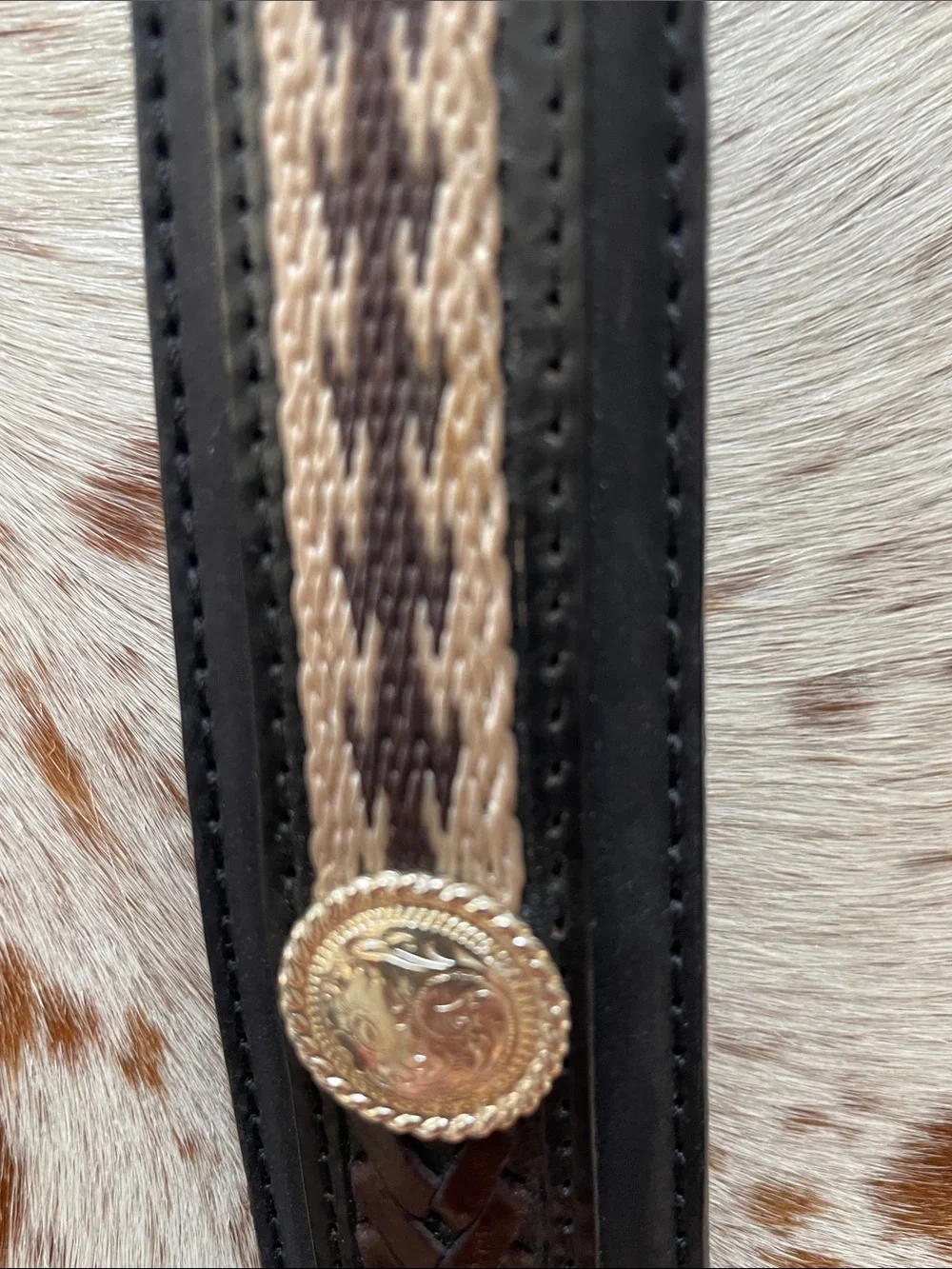 Tony Lama “The Duke” Center Applique Western Belt. Style 7233L size 38